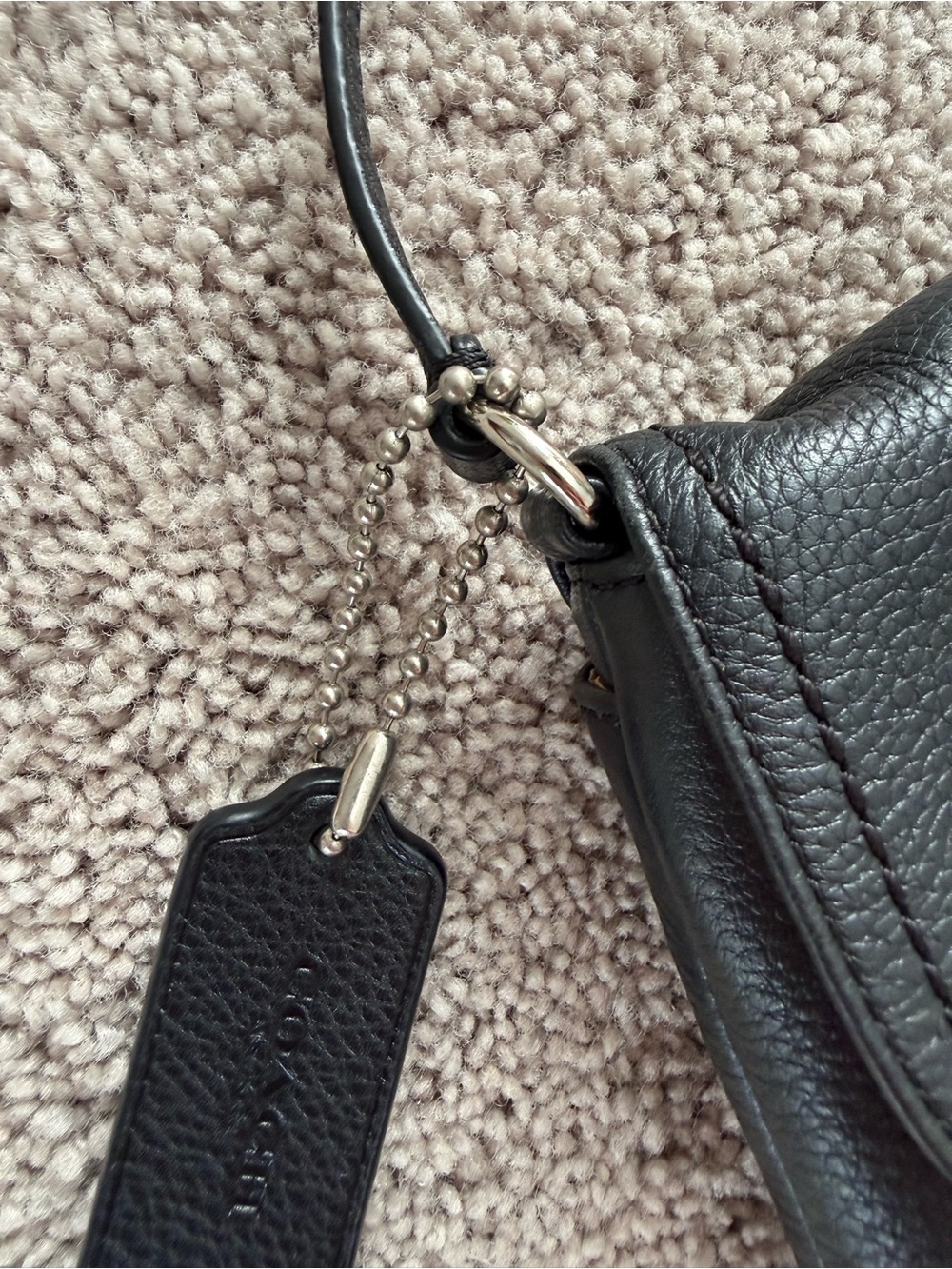 Coach Black Pebbled Leather Wristlet Shoulder Bag - Picture 5 of 7